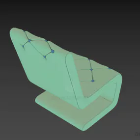 Chair Capito Tufted Style 3d model