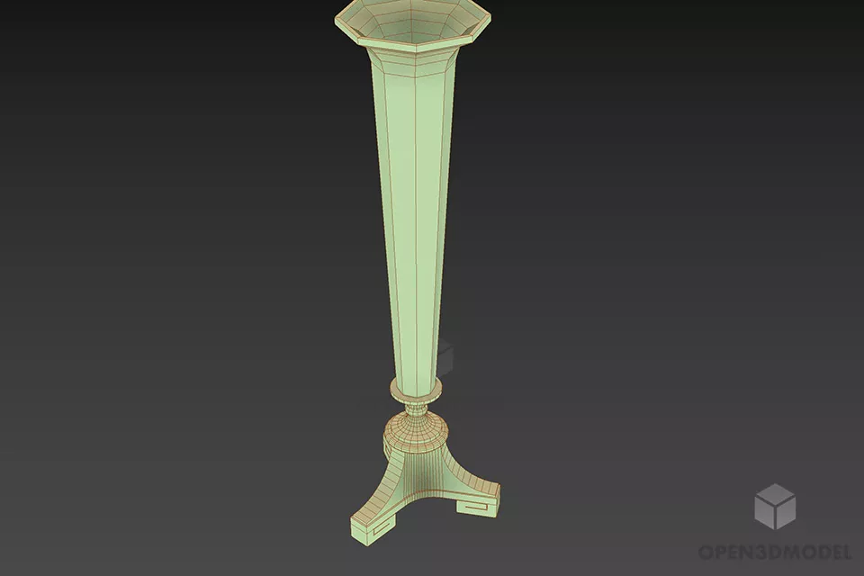 Bronze Stick Candlestick Decorative 3d model 2