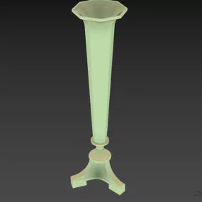 Bronze Stick Candlestick Decorative 3d model