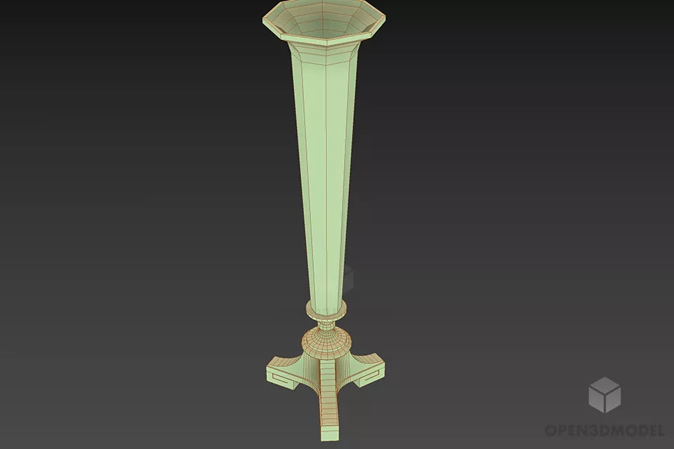Bronze Stick Candlestick Decorative 3d model 3