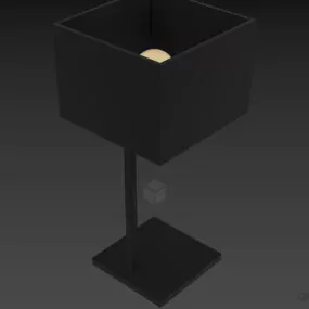 Square Table Lamp With Glass Shade 3d model