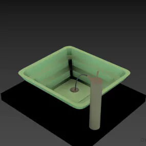 Glass Sink Modern Interior 3d model