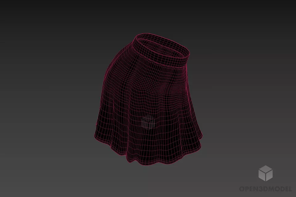 Woman Skirt Yellow Color 3d model 3