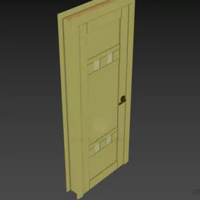 Single Door With Mdf Panel 3d model