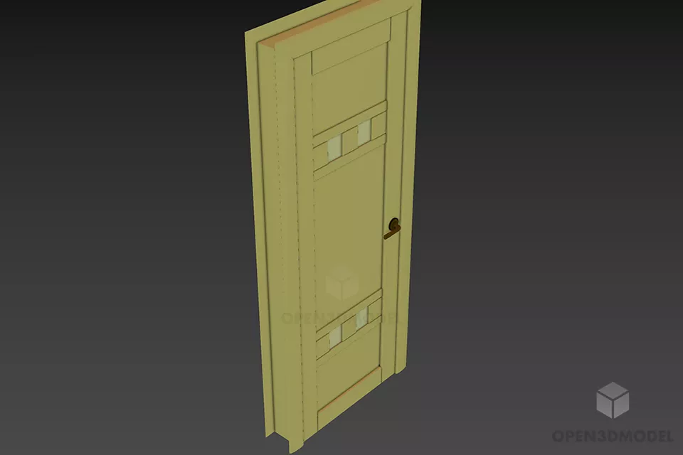 Single Door With Mdf Panel 3d model
