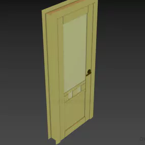 Single Door With Glass Windows Open 3d model