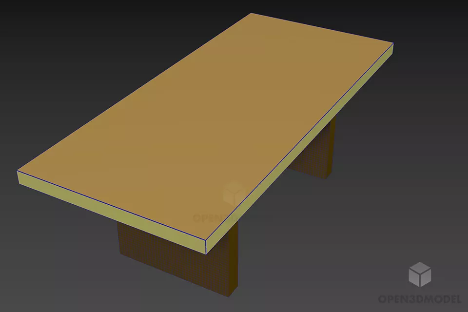 Simple Table For Work 3d model 3