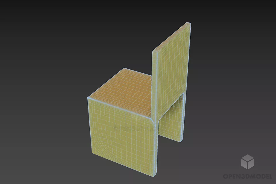 Simple Panel Chair 3d model 3