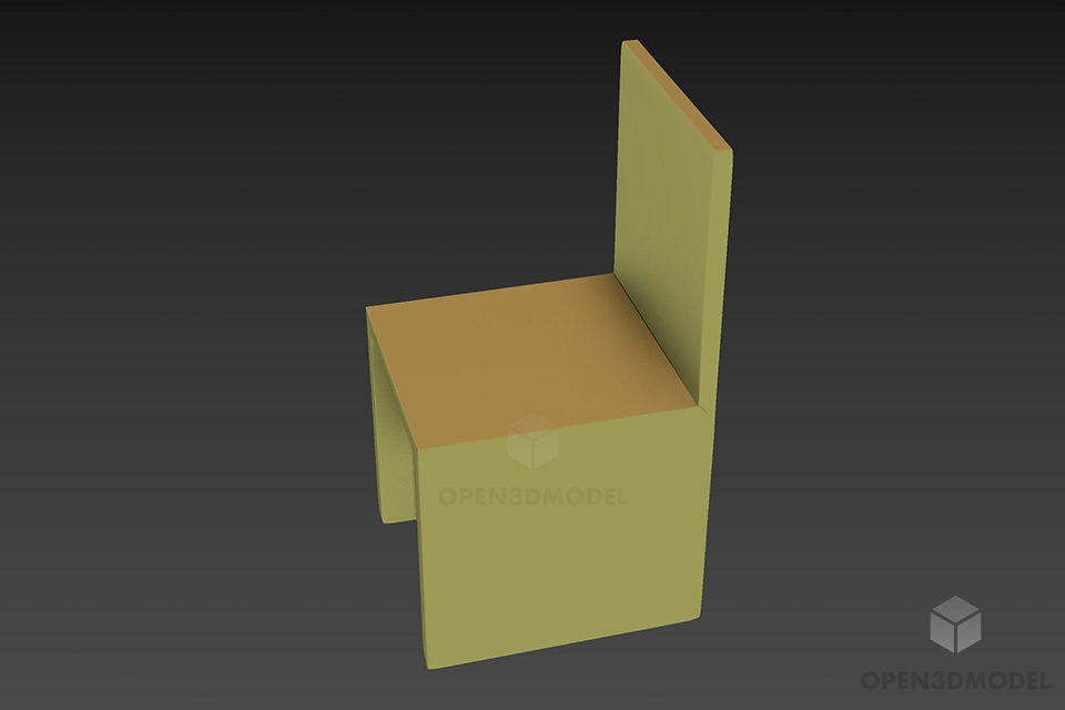 Simple Panel Chair 3d model