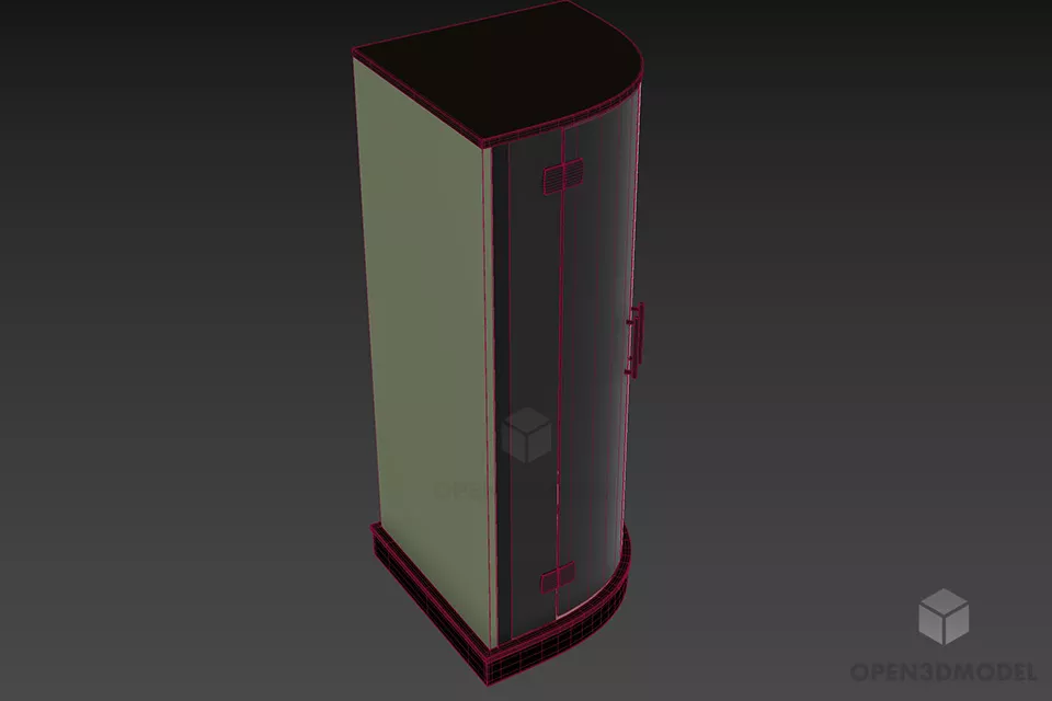 Glass Shower Corner With Accessories 3d model 3