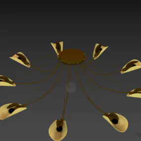 Decor Pendant Lamp With Glass Shade, Modern Style 3d model