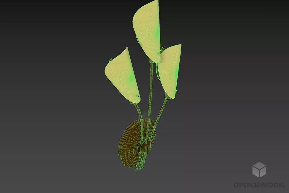 Decor Sconce Lamp With Glass Shade, Modern Scone 3d model 2