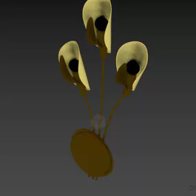 Decor Sconce Lamp With Glass Shade, Modern Scone 3d model