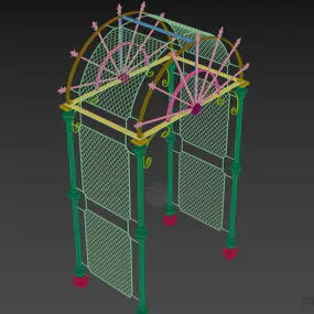 Steel Arc Fence Decoration 3d model