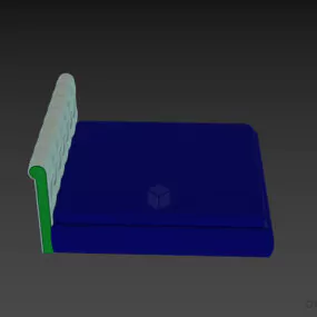 Bed With Tufted Panel 3d model