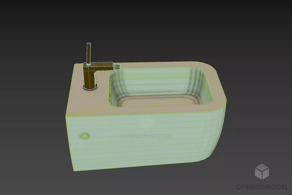 Simple Bidet With Sink 3d model 3