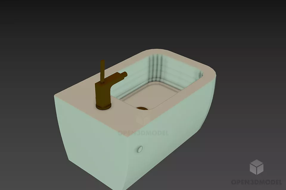 Simple Bidet With Sink 3d model