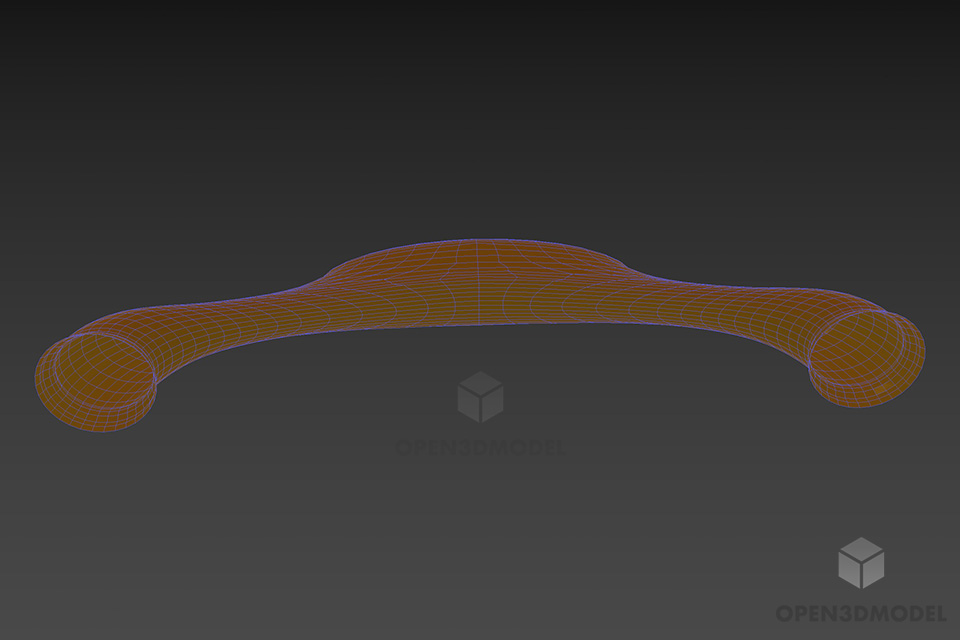 Silver Handle Door Window 3d model 3