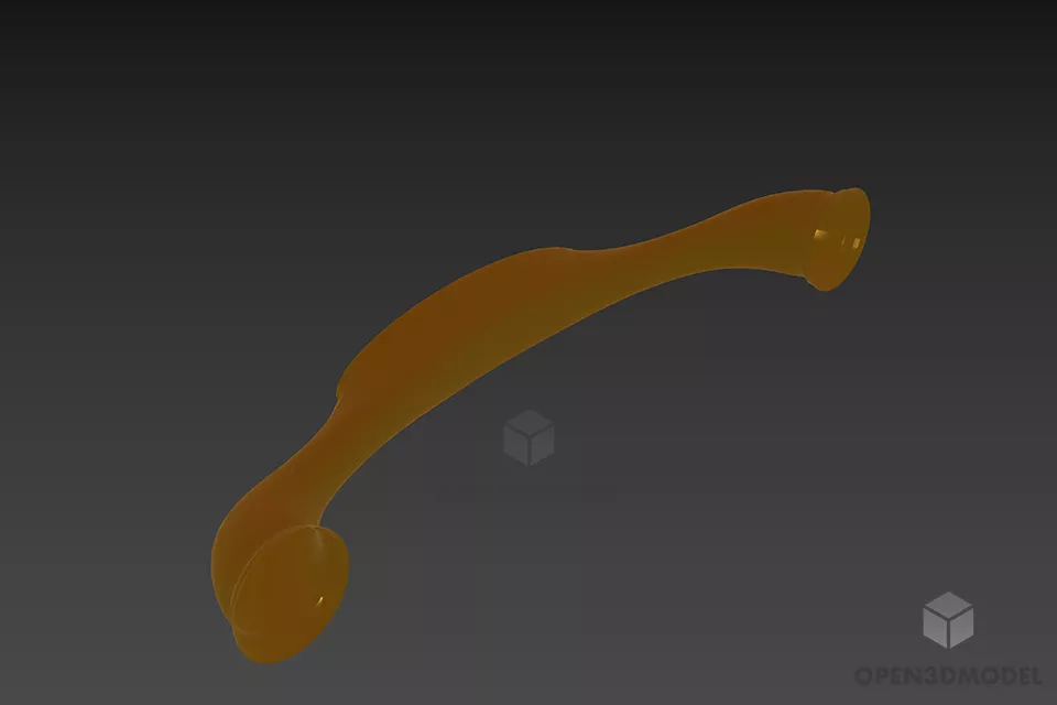 Silver Handle Door Window 3d model