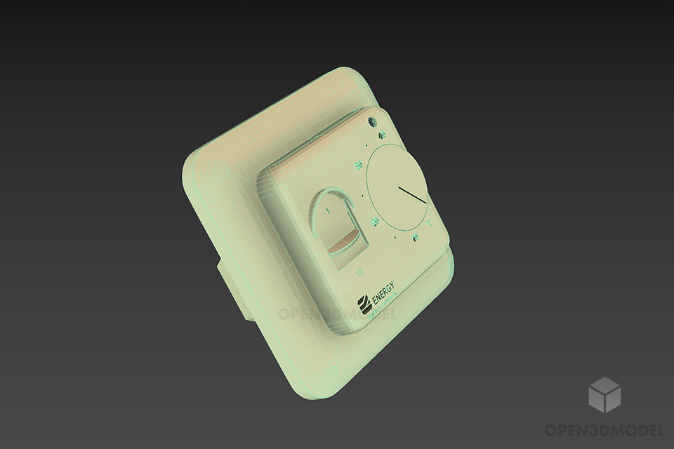 Thermoregulator Equipment With Round Button 3d model 3