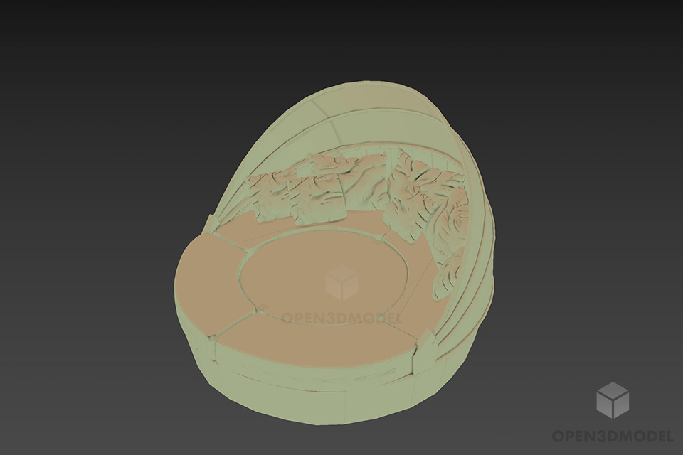 Relax Round Sofa With Wing Back 3d model