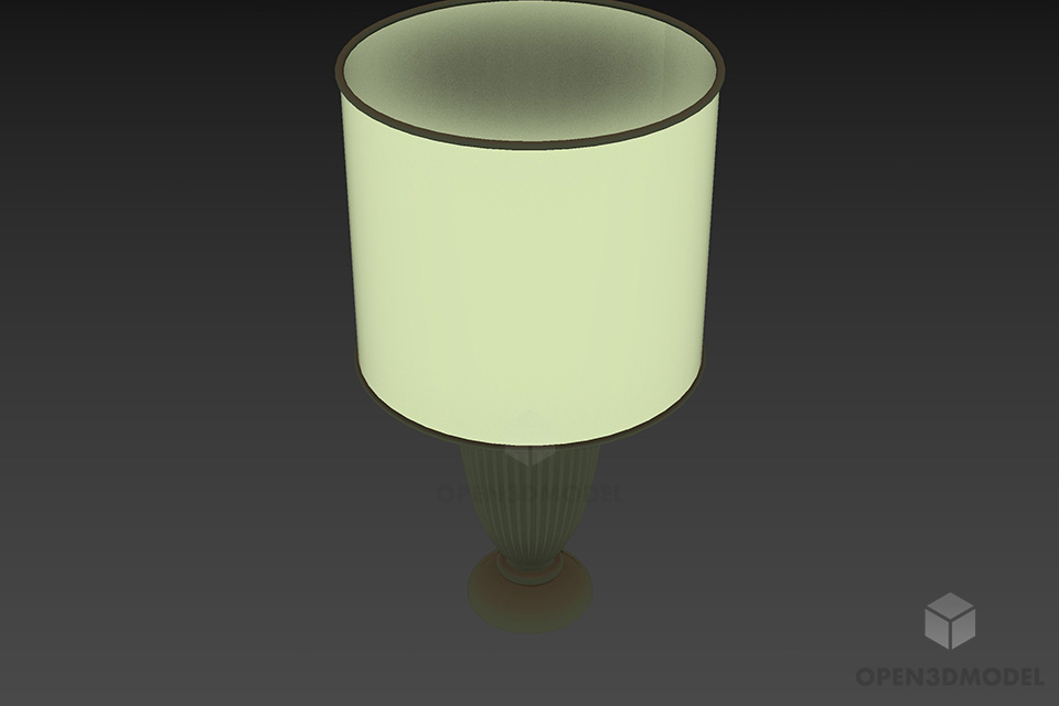 Hotel Vintage Lamp With Brass Stand 3d model