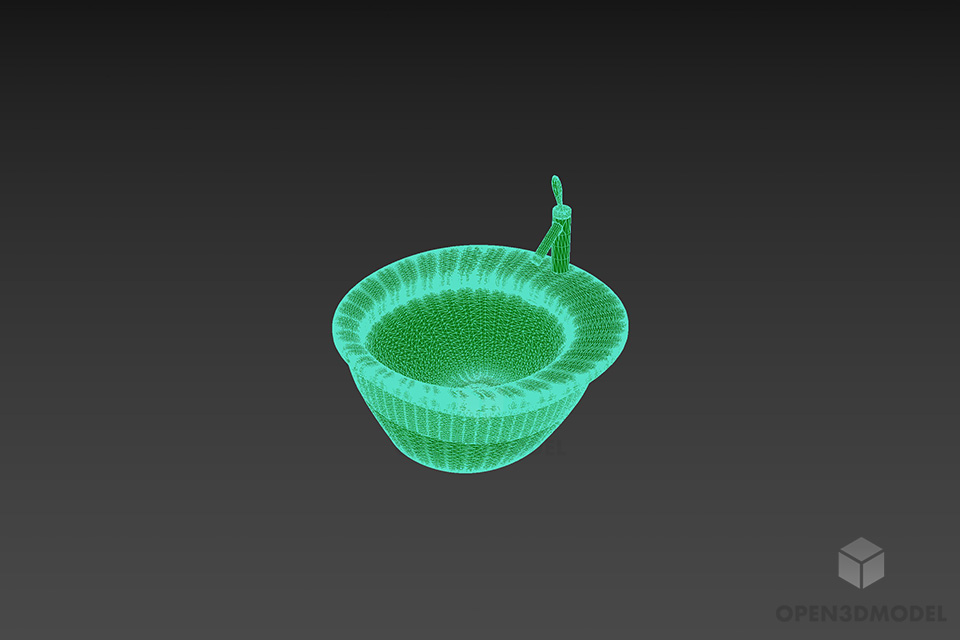 Glass Sink With Inox Tap 3d model 2