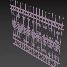 Decorative Steel Fence For House 3d model
