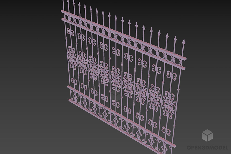 Decorative Steel Fence For House 3d model