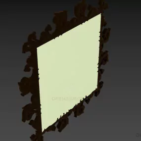 Brass Carved Frame Mirror 3d model