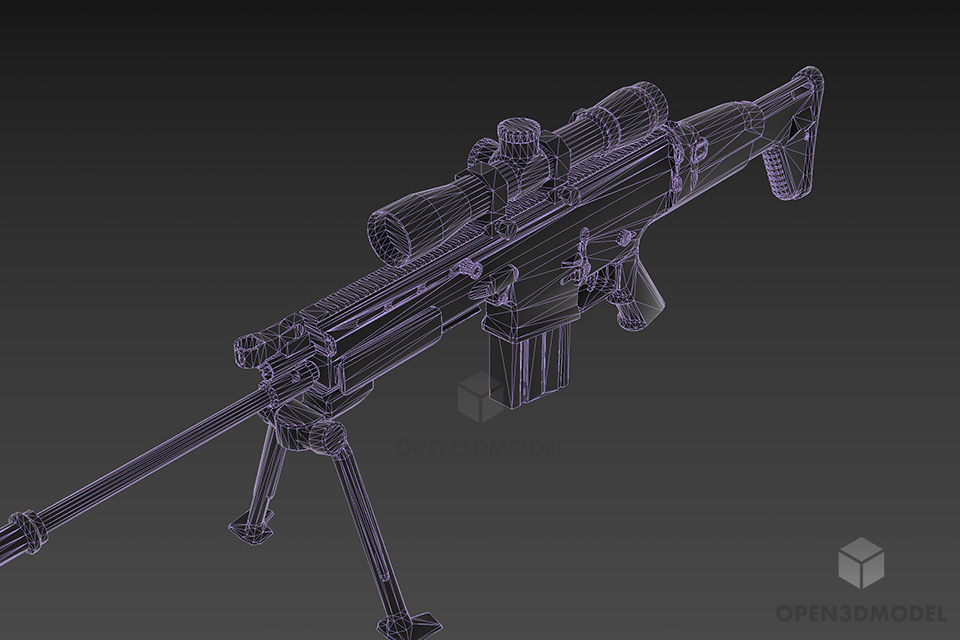 Us Gun Mk16 Sniper 3d model 2