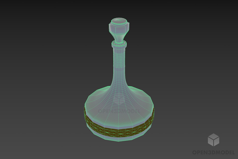 Glass Carafe Jar 3d model 2