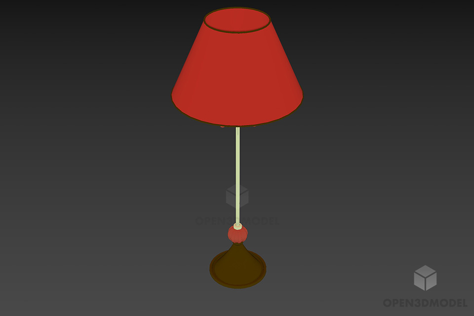 Floor Lamp With Brass Thin Leg 3d model