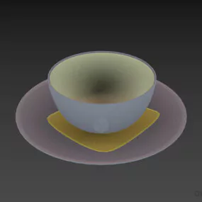 Asian Cup With Dish 3d model