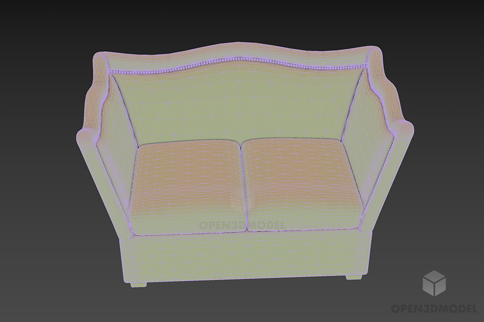Vintage Sofa Beniy 3d model 3