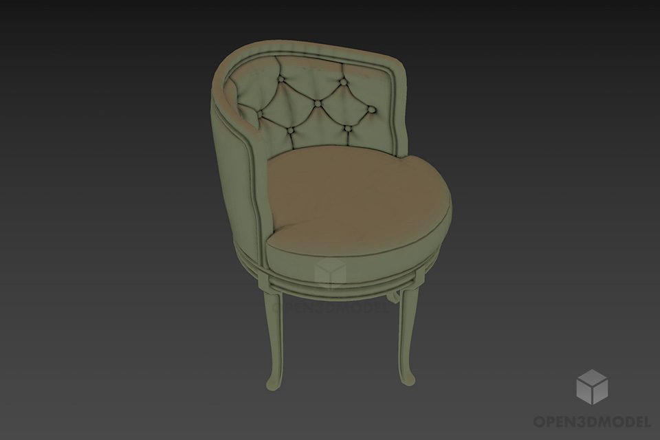 Tufted Armchair Italian Style 3d model