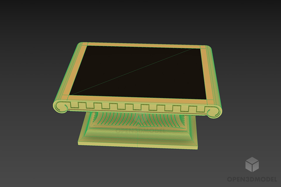 Wood Table For Tea Party 3d model 2