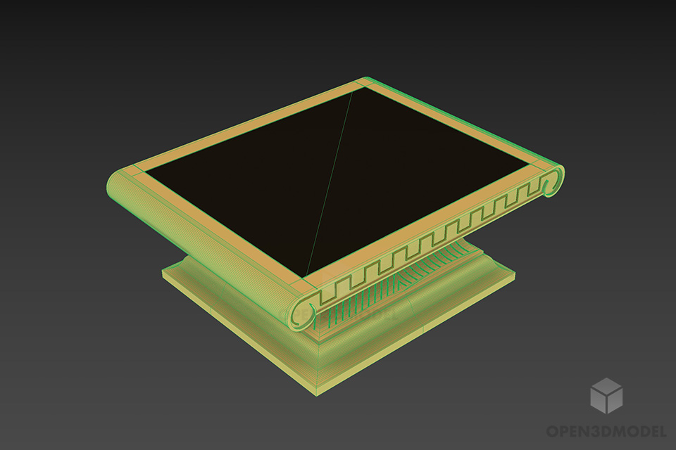 Wood Table For Tea Party 3d model 3