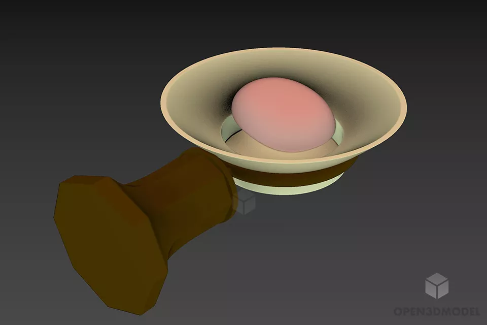 Bathroom Glass Dish With Holder 3d model