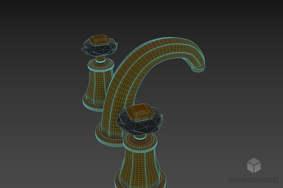 Luxury Brass Faucet 3d model 3