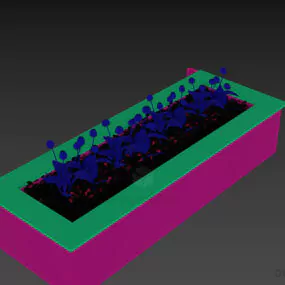 Flowers Stone Pot For Decoration 3d model