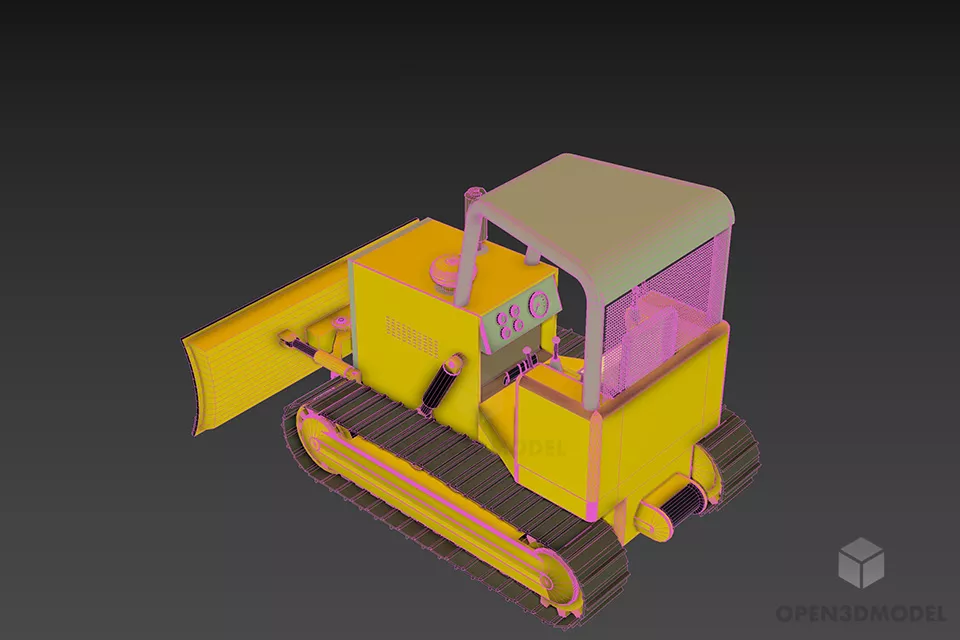 Bulldozer Vehicle For Construction 3d model 2