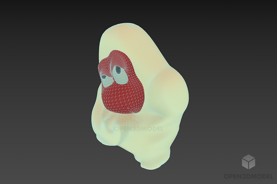 Stuffed Toy Monkey Shape 3d model 2