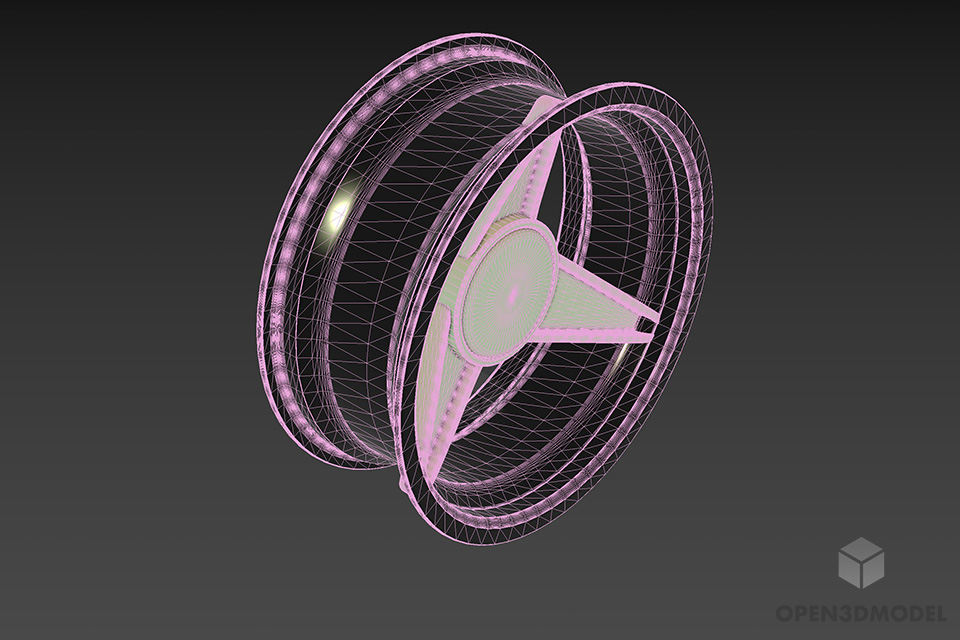 Car Rim Alloy 14 Inch 3d model 2