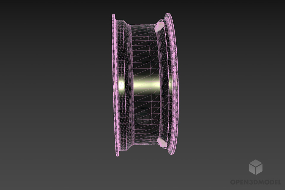 Car Rim Alloy 14 Inch 3d model 3