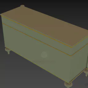 Walnut Locker Antique Furniture 3d model