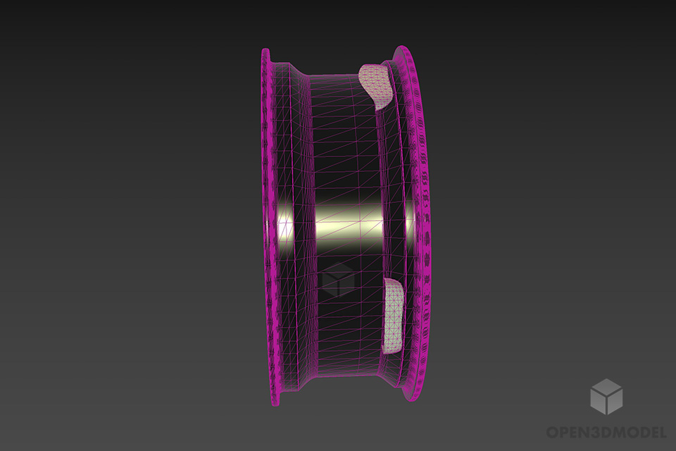 Car Rim Alloy Steel 3d model 3
