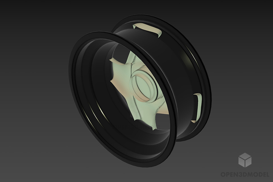 Car Rim Alloy Steel 3d model