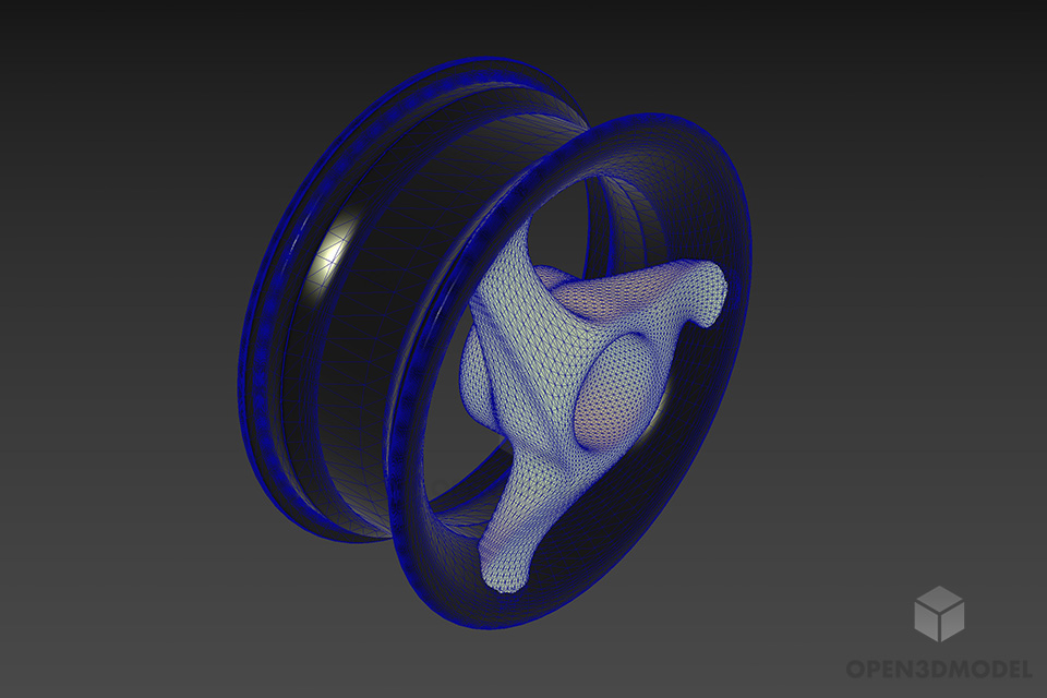 Car Rim Twist Shape 3d model 2