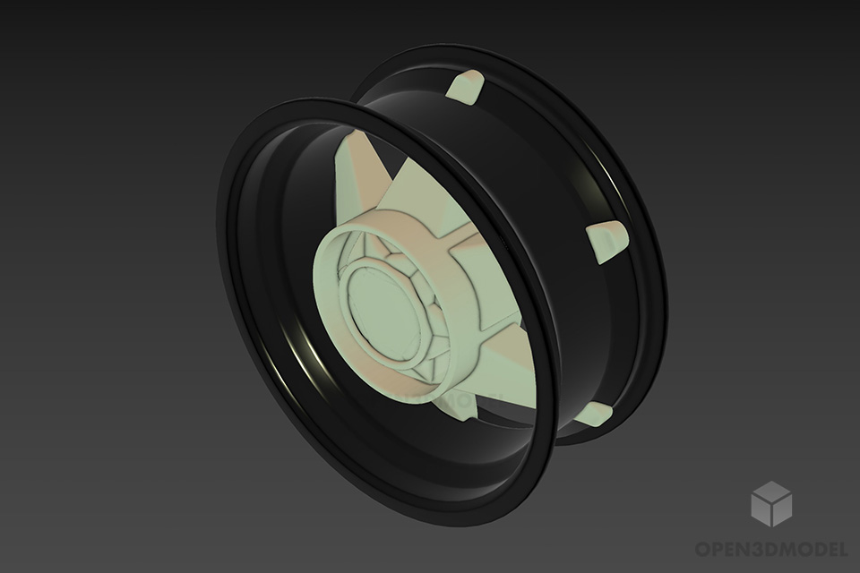 Car Rim Six Edges Star 3d model